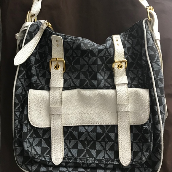 Maxx New York Handbags - MAXX NEW YORK LEATHER AND FABRIC BAG
